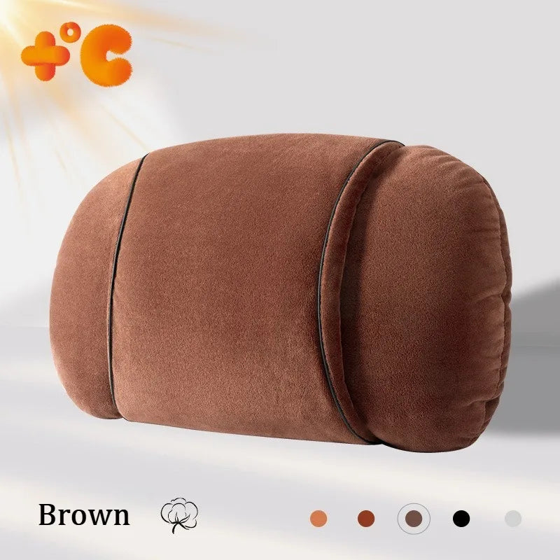 Luxury Plush Car Headrest & Lumbar Support Set – Soft Warm Neck Pillow and Waist Cushion for Comfortable Driving - Delicate Leather  