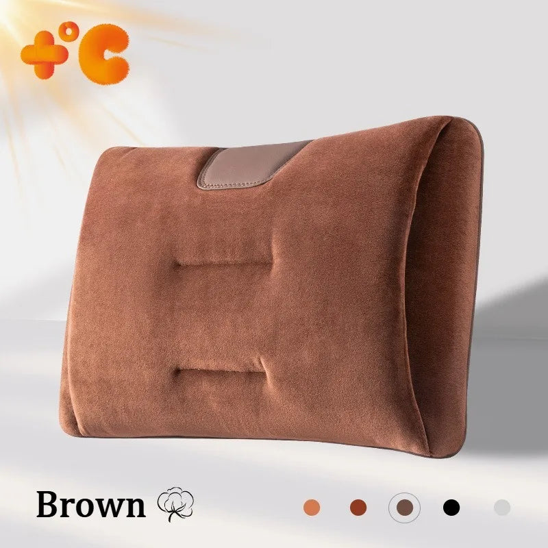 Luxury Plush Car Headrest & Lumbar Support Set – Soft Warm Neck Pillow and Waist Cushion for Comfortable Driving - Delicate Leather  