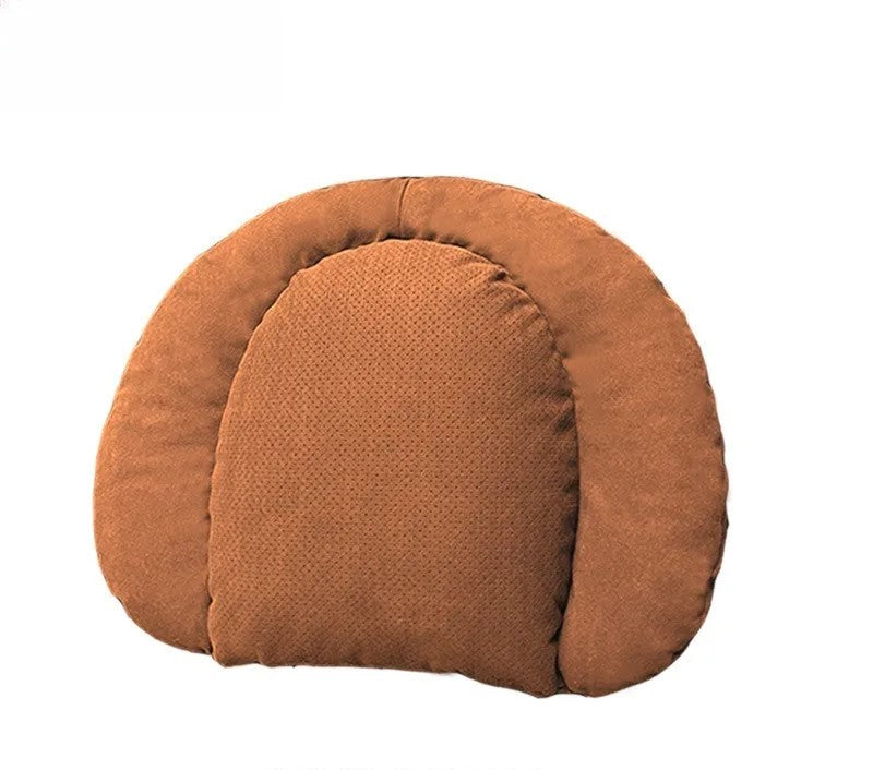 Suede Car Neck Pillow and Waist Cushion – Universal Soft Headrest & Lumbar Support for Comfortable Driving - Delicate Leather  