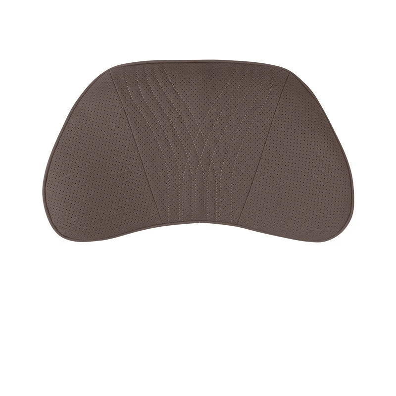 2025 Memory Foam Car Neck Pillow and Lumbar Support – Nappa Leather Headrest & Waist Cushion for Driving Comfort - Delicate Leather  