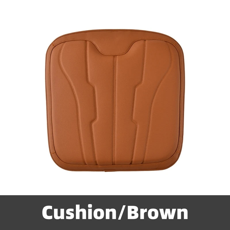 New Car Neck Pillow & Lumbar Support - Breathable Leather Seat Anti-slip Protective Cushion - Business Luxury Car Interior Headrest - Delicate Leather  
