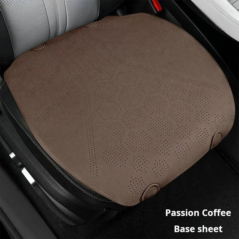 Universal All Seasons Car Seat Cover - Breathable Suede Seat Anti-slip Protective Cushions - Luxury Ultra Thin Suede Seat Cover - Delicate Leather  