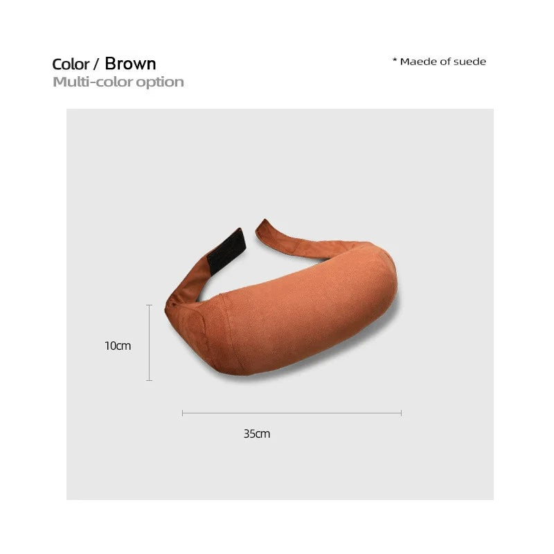 Suede Quality Car Headrest Seat Support Neck Adjustable Waist Pillow - Universal Auto Accessory - Delicate Leather  