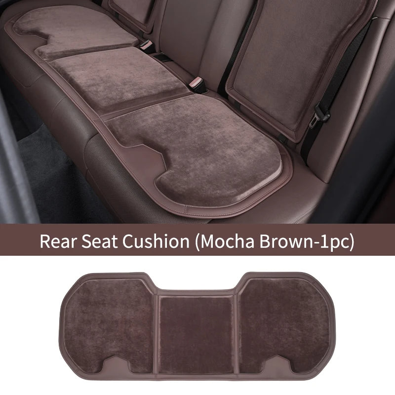 Car Seat Cover Cushion - Warm Flannel Soft Memory Foam Seat Protector Booster Pad - Winter Seat Accessories - Delicate Leather  