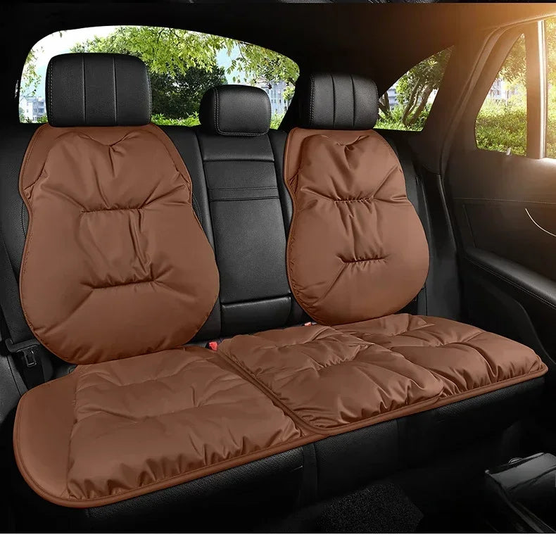 Universal Winter Down Car Seat Cover – Soft Breathable Warm Seat Cushion Protector for Cars and SUVs - Delicate Leather  