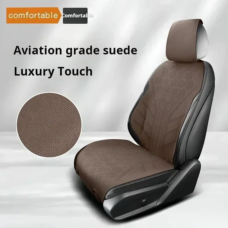 Universal All Seasons Car Seat Cover - Breathable Suede Seat Anti-slip Protective Cushions - Luxury Ultra Thin Suede Seat Cover - Delicate Leather  