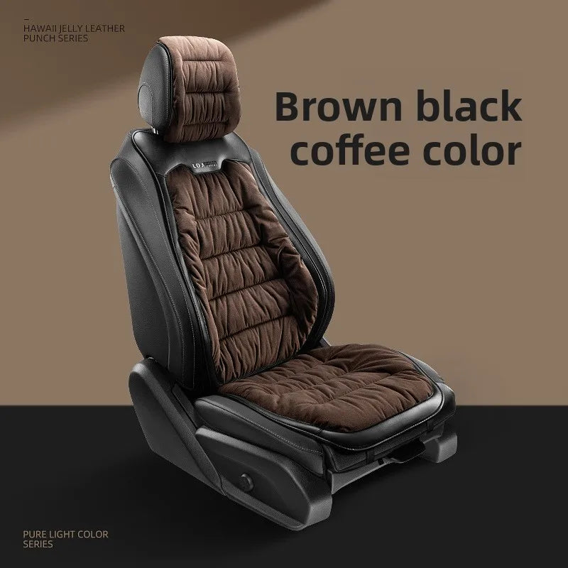 Universal Winter Down Car Seat Cover – Warm Breathable Soft Seat Cushion Protector for Vehicle Interior - Delicate Leather  
