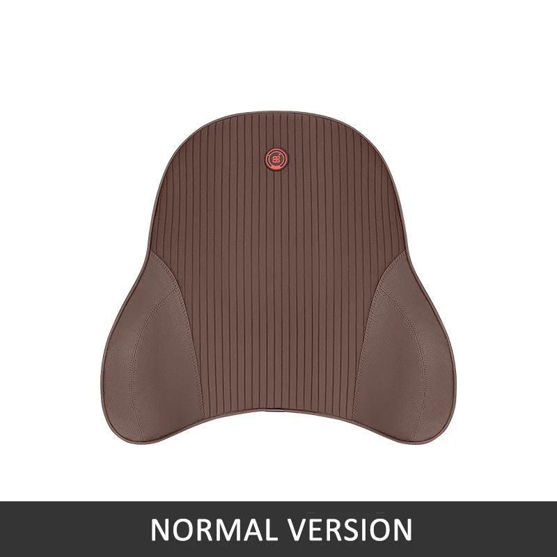 2025 Memory Foam Car Neck Pillow and Lumbar Support – Nappa Leather Headrest & Waist Cushion for Driving Comfort - Delicate Leather  