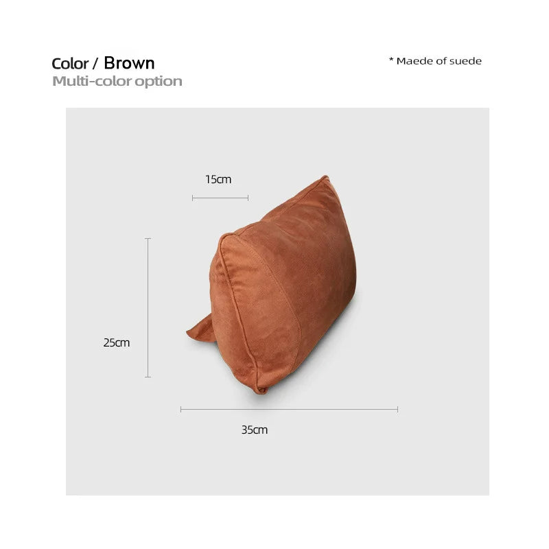 Suede Quality Car Headrest Seat Support Neck Adjustable Waist Pillow - Universal Auto Accessory - Delicate Leather  
