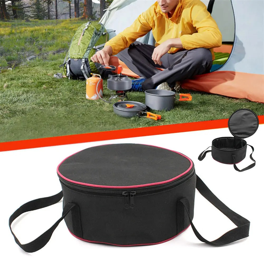 Portable Camping Storage Handbag - 600D Oxford Cloth Anti-Collision Cookware Utensils Organizer