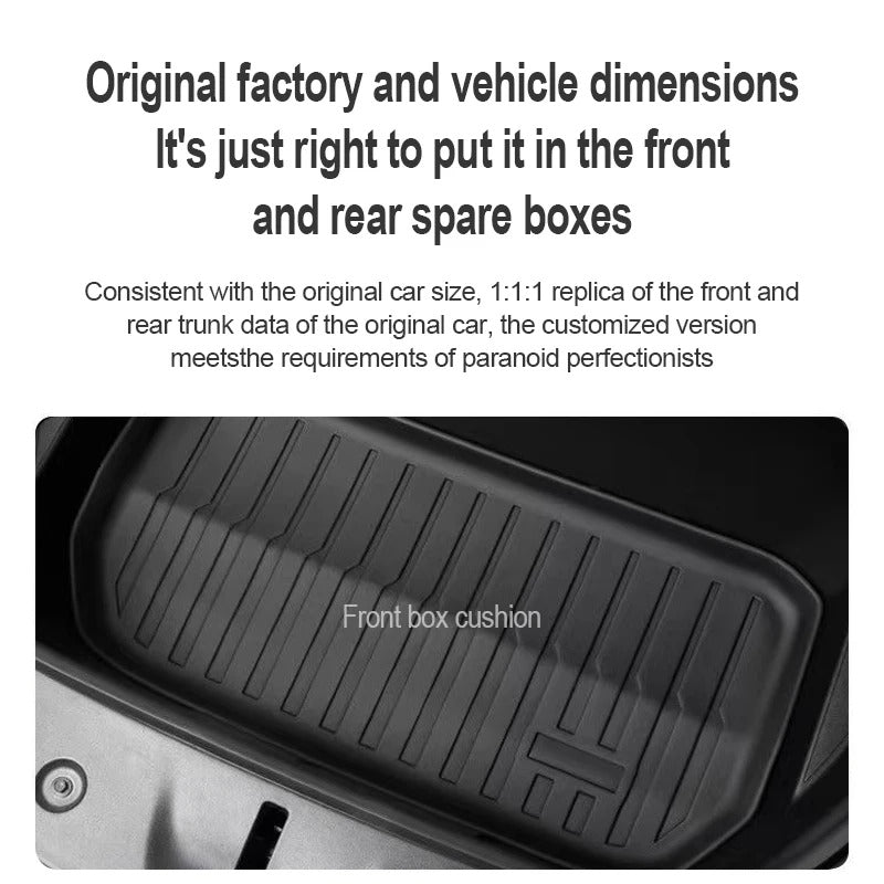 TPE Floor Mats Set for Tesla Model Y / Model 3 2024 – Waterproof, Anti-Slip, Left-Hand Drive Fit - Delicate Leather  