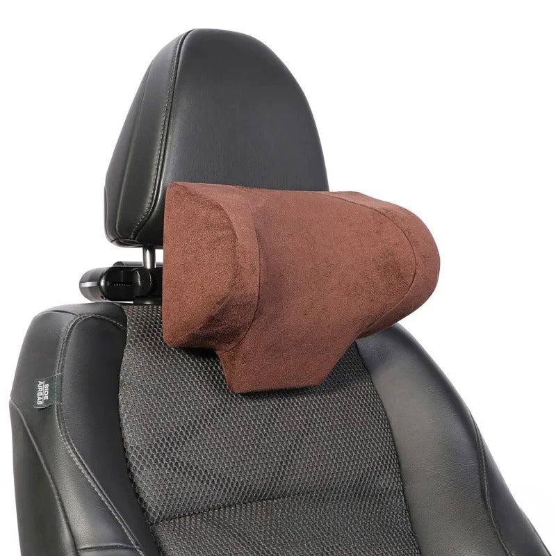 Adjustable Memory Foam Car Headrest Pillow – Universal Neck Support for Driver & Passenger - Delicate Leather