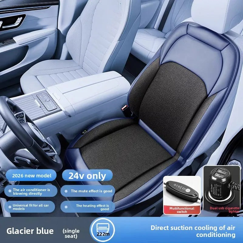 Universal Car Seat Ventilation Cover – Breathable Cooling Cushion for Summer Comfort - Delicate Leather