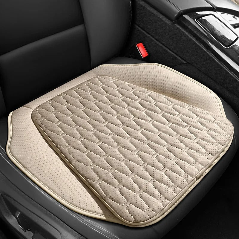 PU Leather Car Seat Cushion – Breathable Anti-Slip Universal Single Seat Pad - Delicate Leather  