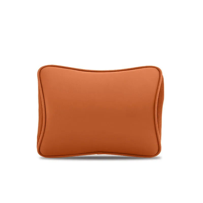 Premium Nappa Leather Car Neck Pillow & Lumbar Cushion – Breathable Universal Seat Accessories - Delicate Leather