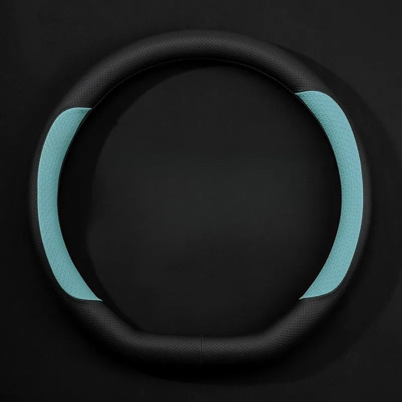 Nappa Leather Steering Wheel Cover – Non-Slip Universal 38 cm