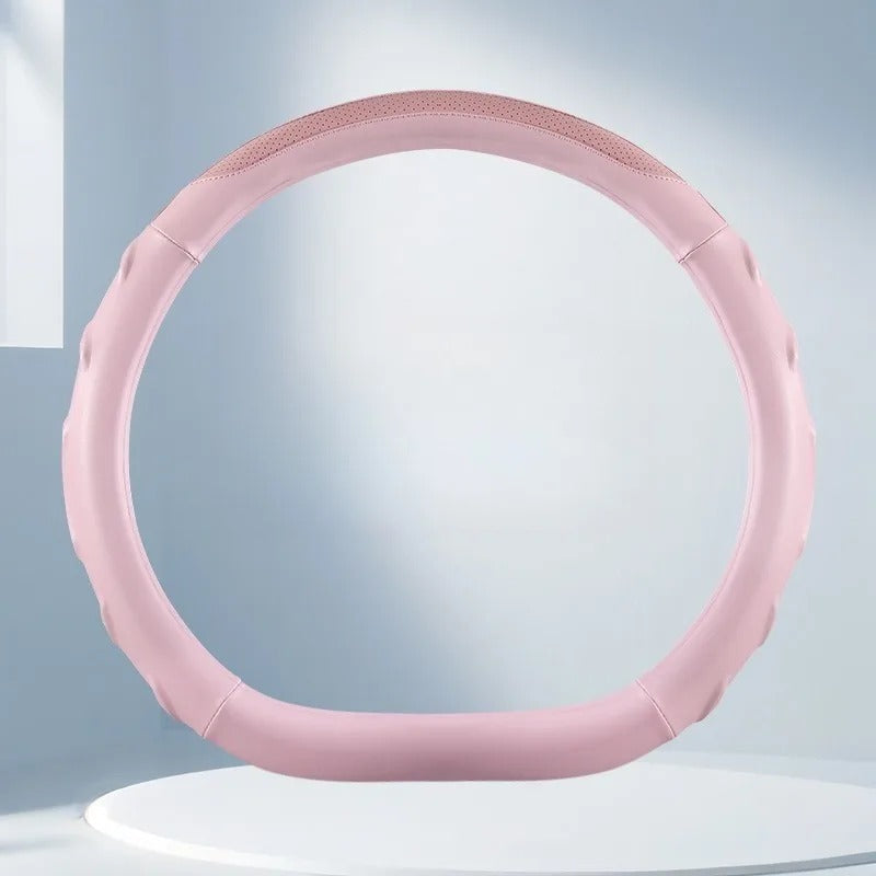 Nappa Leather Steering Wheel Cover 38cm – Universal Anti-Slip Car Steering Grip - Delicate Leather
