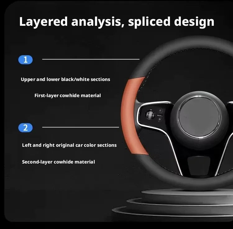 Minimalist Car Steering Wheel Cover – Universal Anti-Slip Comfortable Grip - Delicate Leather