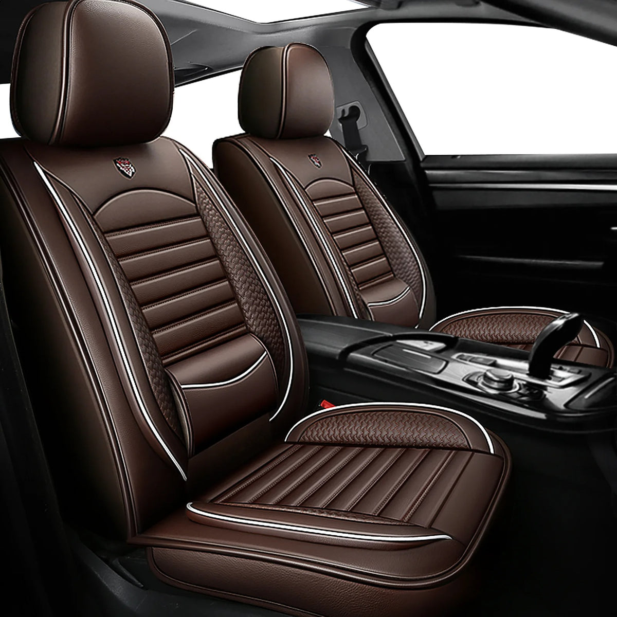 Universal PU Leather Car Seat Covers – Waterproof Breathable Front Seat Protectors - Delicate Leather