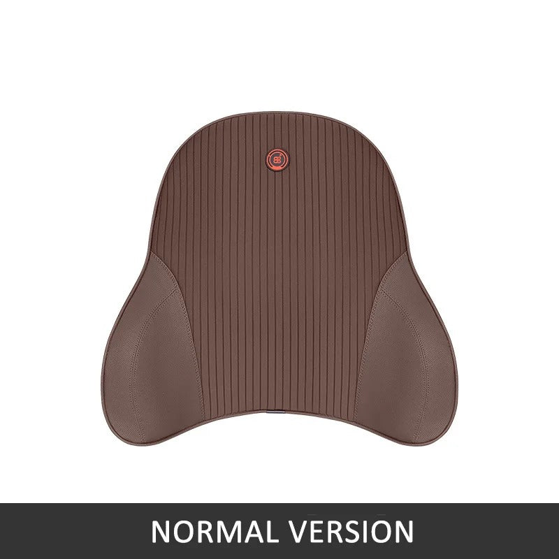 Nappa Leather Car Headrest & Lumbar Pillow – Memory Foam Neck and Waist Cushion Set - Delicate Leather