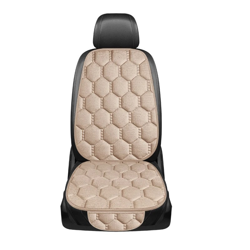 Winter Plush Car Seat Cushion – Thick Velvet Universal Seat Cover with Non-Slip Design - Delicate Leather