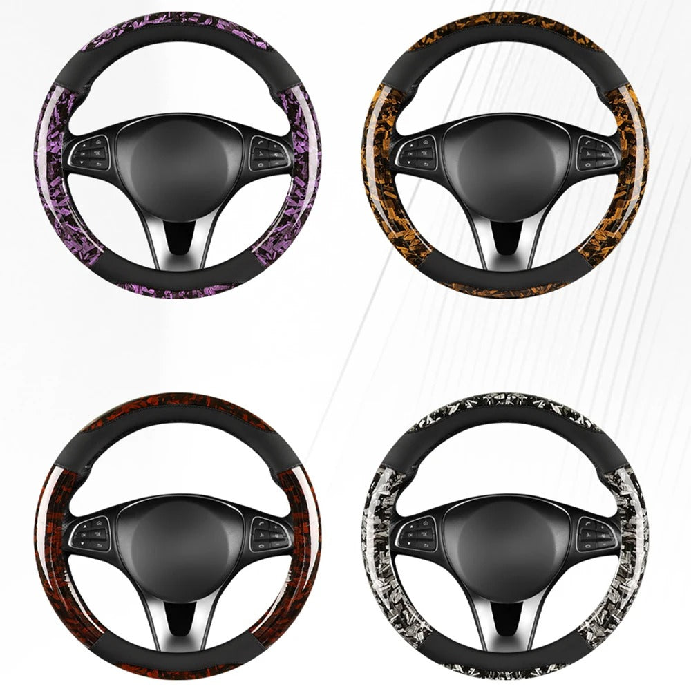 Universal Leather Steering Wheel Cover 37-38cm – Top Layer Leather Non-Slip Car Steering Wheel Protector - Delicate Leather