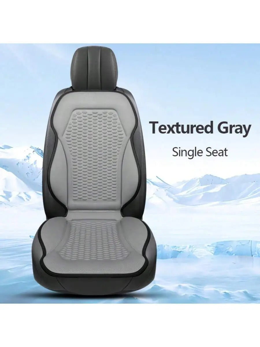 1pc Silk Car Seat Pad – Breathable Summer Mat for Front Driver and Passenger Seats - Delicate Leather  