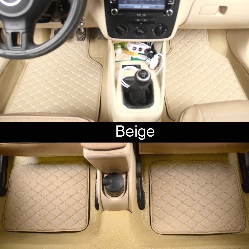 Universal Leather Car Floor Mats – 4-Piece Set with Multi-Layer Design - Delicate Leather