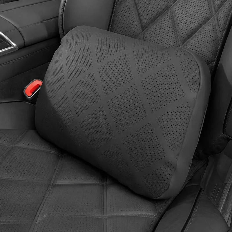 Nappa Leather Car Neck Pillow & Waist Pillow Set – Universal Car Seat Accessories - Delicate Leather