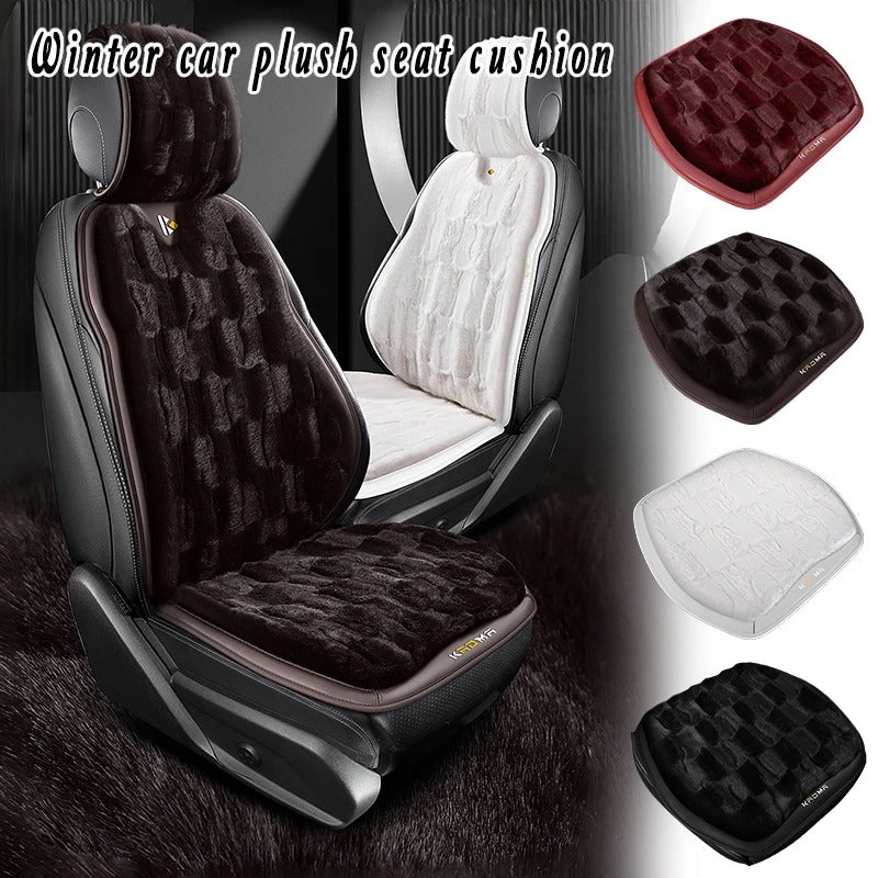 Luxury Thick Plush Car Seat Cushion – Warm Mink Velvet Winter Seat Cover for Comfort and Protection - Delicate Leather  