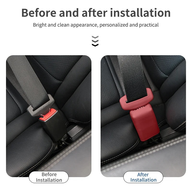 Car Seat Belt Buckle Cover – Silicone Anti-Scratch Interior Protector - Delicate Leather  