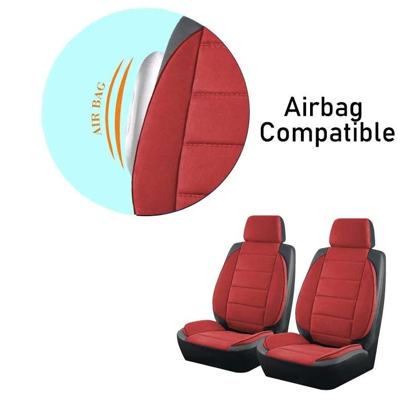 Universal Suede & Leather Car Seat Covers – Waterproof Full Set for Cars, SUVs, Trucks & Vans - Delicate Leather