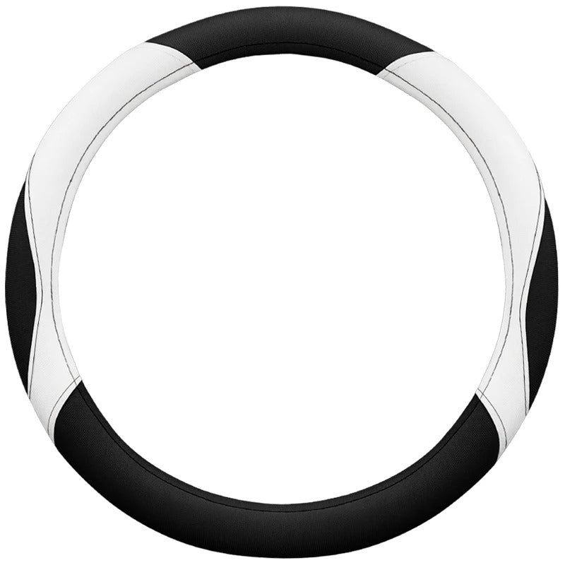 Full Linen Steering Wheel Cover – Universal O-Type Breathable Non-Slip All-Season Grip - Delicate Leather