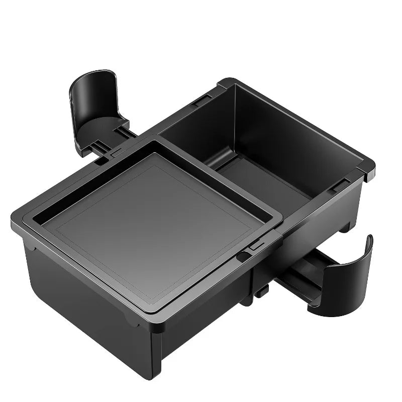 Car Seat Armrest Storage Box Organizer with Cup Holder & Tissue Slot – Universal Interior Organizer - Delicate Leather  