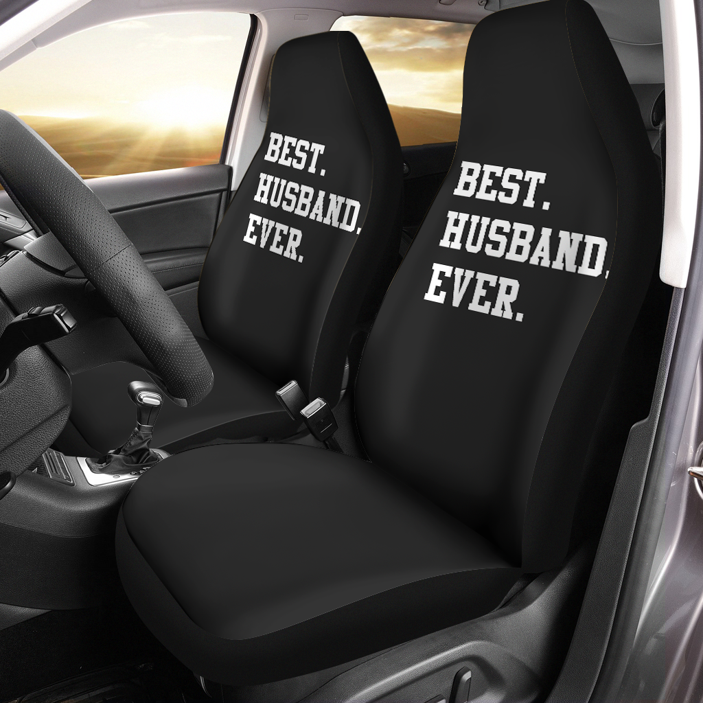 Best. Husband. Ever Car Seat Covers, Custom For Your Cars, Car Bucket Seat Protection Airbag Compatible 2 PCS, Car Accessories, Happy Father's Day, Father's Day Gift