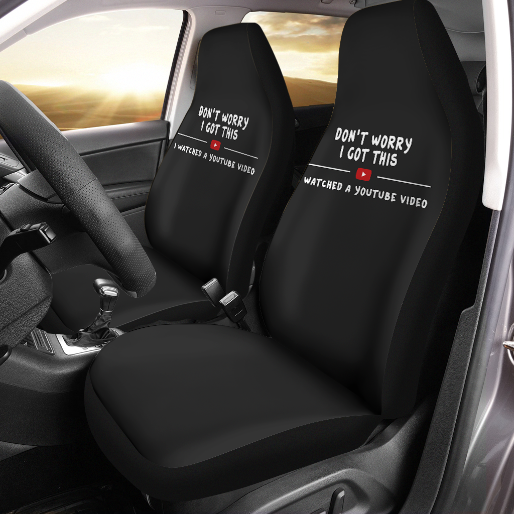 Don't Worry I Got This I Watched A YouTube Video Car Seat Covers, Car Seat Covers for Men, Car Bucket Seat Protection Airbag Compatible 2 PCS, Car Accessories, Happy Father's Day, Father's Day Gift