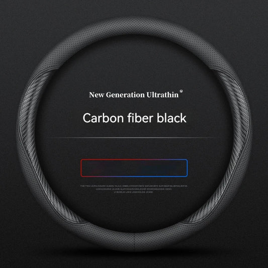 Full Leather Steering Wheel Cover – Ultra-Thin, Non-Slip, Breathable, Universal 14.5–15.5 Inch, All-Season Protection - Delicate Leather