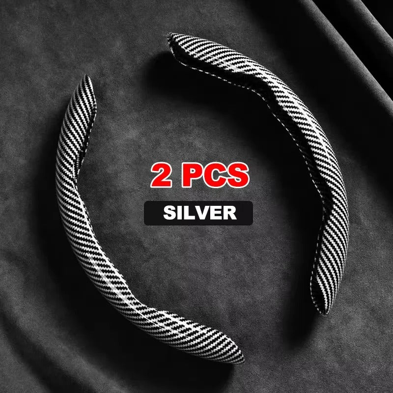 Carbon Fiber Pattern Steering Wheel Cover – Universal Fit, Non-Slip, All-Season Design - Delicate Leather  