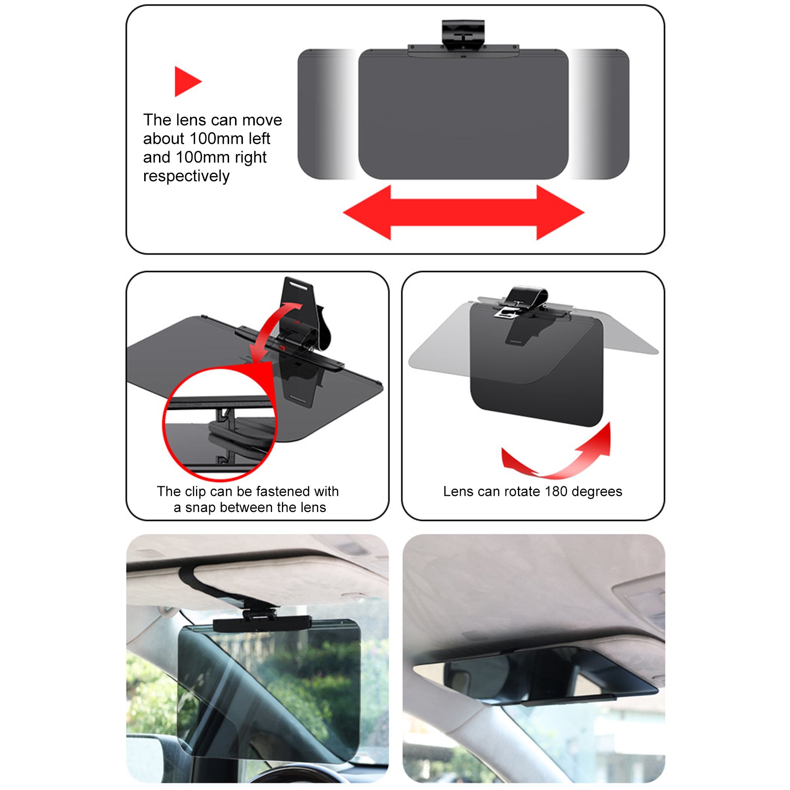 Car Sun Visor Auto Anti-Glare Polarized Visor Extender Sun Blocker Universal Car Window Sunshade UV Rays Blocker Car Accessories