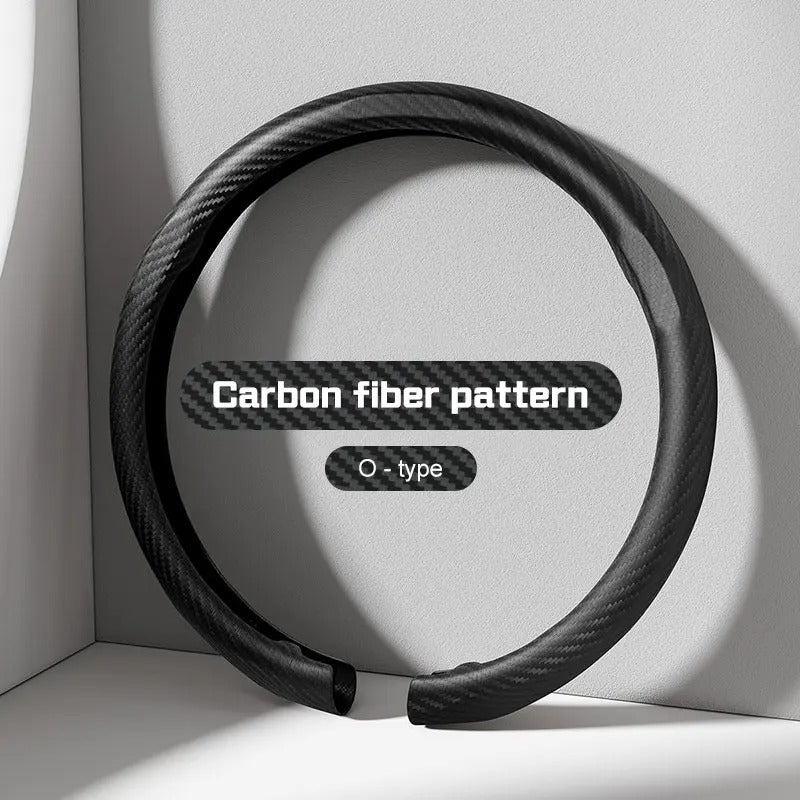 Universal Nappa Leather Steering Wheel Cover – Non-Slip Breathable Design for 37–38cm O/D Type Wheels - Delicate Leather  