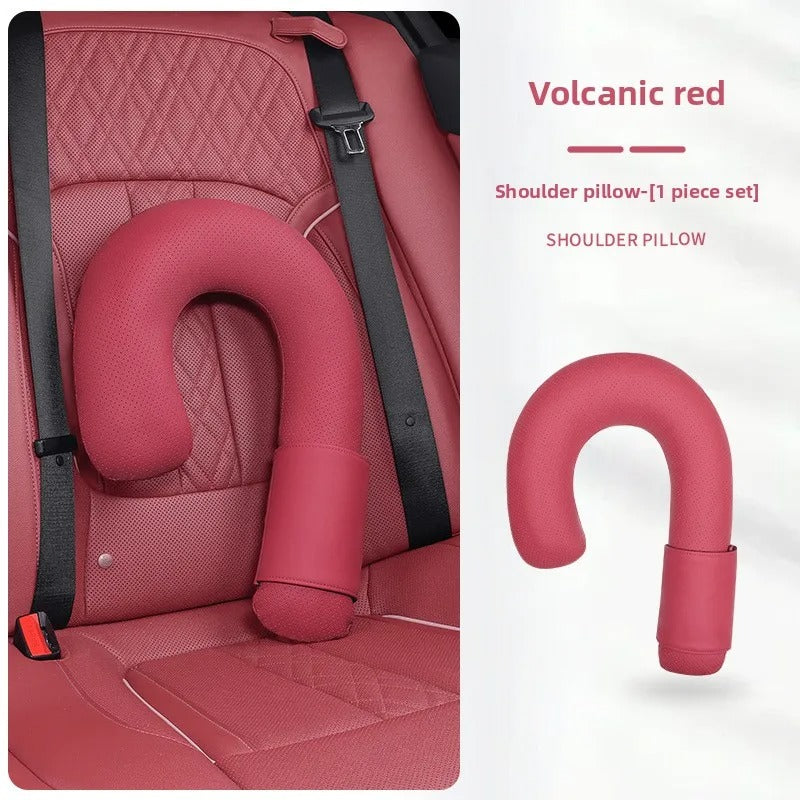 Car Headrest Neck Support Pillow – Soft Latex Seat Cushion for Vehicle Travel - Delicate Leather