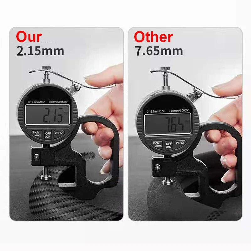 2-Pack Carbon Fiber Style Steering Wheel Spinner Covers – Microfiber Leather PVC, Non-Slip Universal Fit - Delicate Leather  