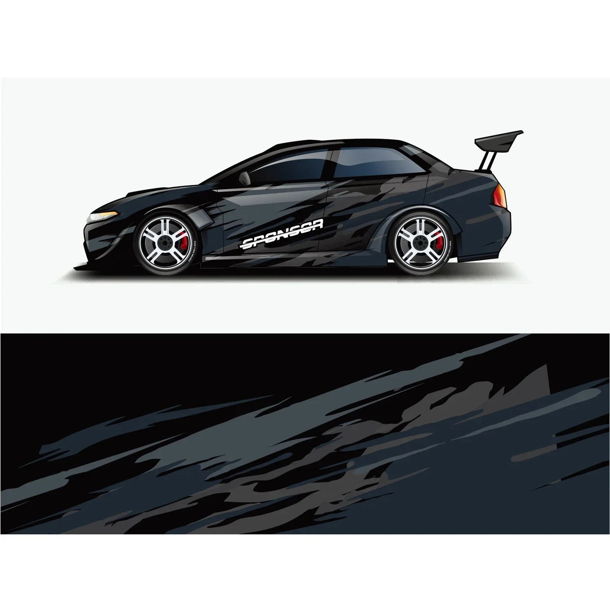 Racing Stripe Car Decal – Glossy PVC Vehicle Body Graphic Vinyl Wrap Sticker - Delicate Leather