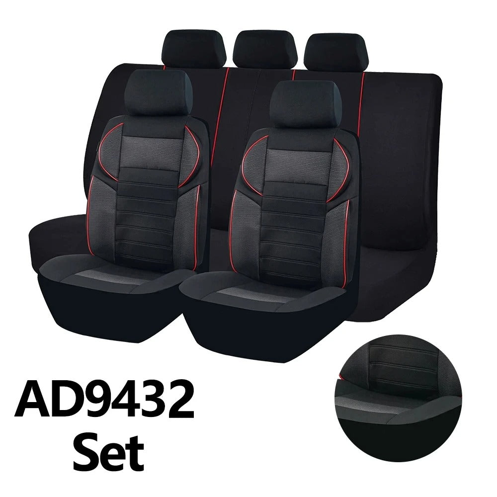 5D Car Seat Covers – Universal 4mm Sponge Padded Seat Cover Set for Cars - Delicate Leather