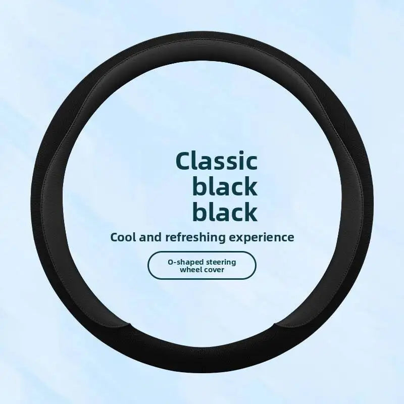 Breathable 38cm Steering Wheel Cover – Universal Non-Slip Car Handle Protector, Suitable for Most 15in Steering Wheels - Delicate Leather  