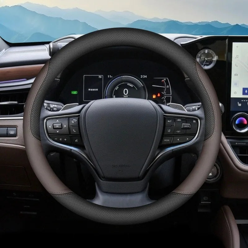 Nappa Leather Steering Wheel Cover - Luxury Car Steering Wheel Cover for Lexus ES200, ES300, NX260, RX350 - Premium Leather Auto Accessory - Delicate Leather  