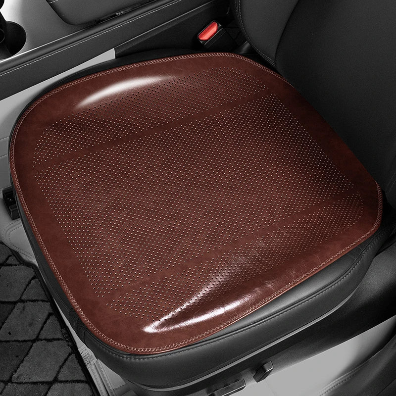 New Car Seat Cover Oil Wax Leather - Breathable Hole Seat Cushion for Volkswagen, Chevrolet, Cadillac, Kia, Haval, Tesla, Mitsubishi, and More - Delicate Leather  