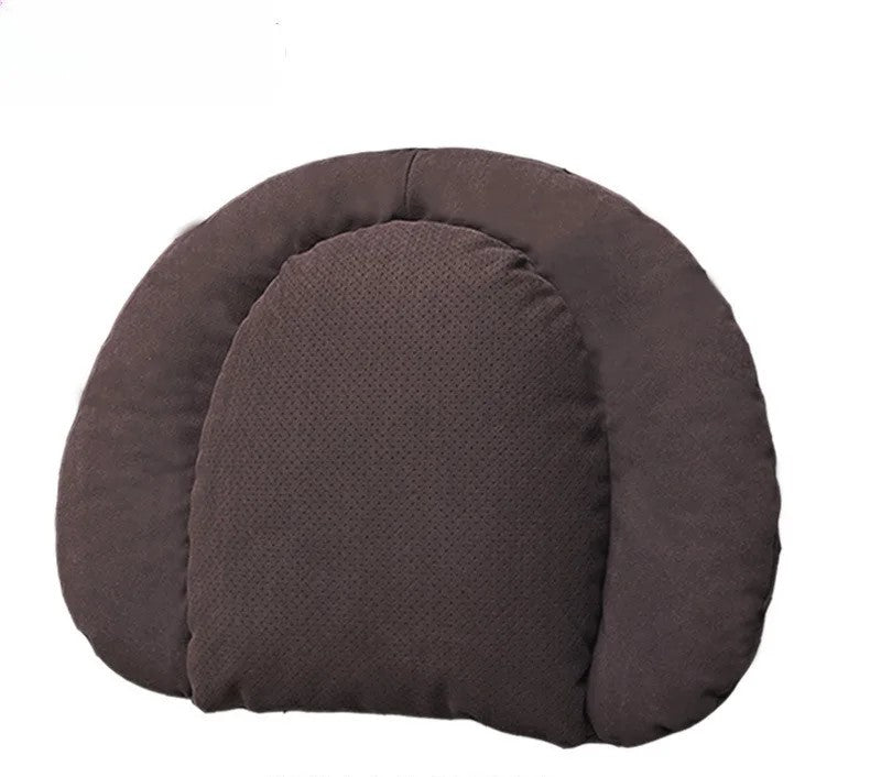 Suede Car Neck Pillow and Waist Cushion – Universal Soft Headrest & Lumbar Support for Comfortable Driving - Delicate Leather  