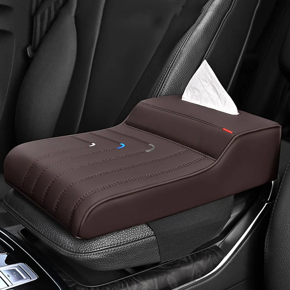 Lengthening Car Center Armrest Box Pad – Leather & Memory Sponge, Anti-Fouling, Wear-Resistant, Durable - Delicate Leather  