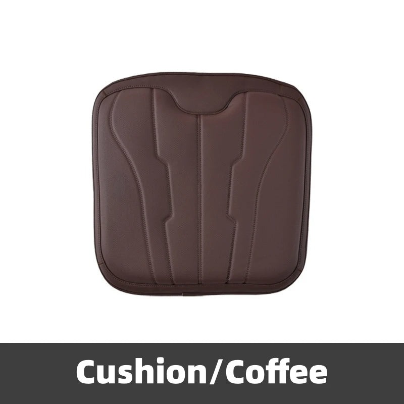 New Car Neck Pillow & Lumbar Support - Breathable Leather Seat Anti-slip Protective Cushion - Business Luxury Car Interior Headrest - Delicate Leather  